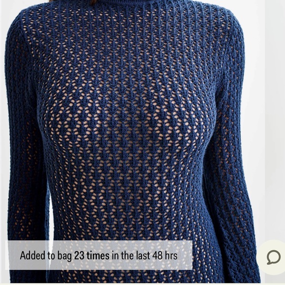 Meshi Julia Crotchet Navy Blue Maxi Dress - Picture 3 of 3